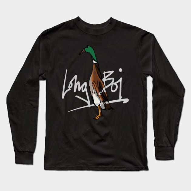 Long Boi Mallard Duck Long Sleeve T-Shirt by sketchnkustom